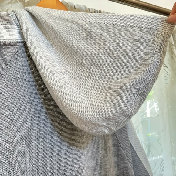 Lululemon Heathered light asphalt gray knit hoodie Opened Up Poncho sweater - Picture 9 of 13